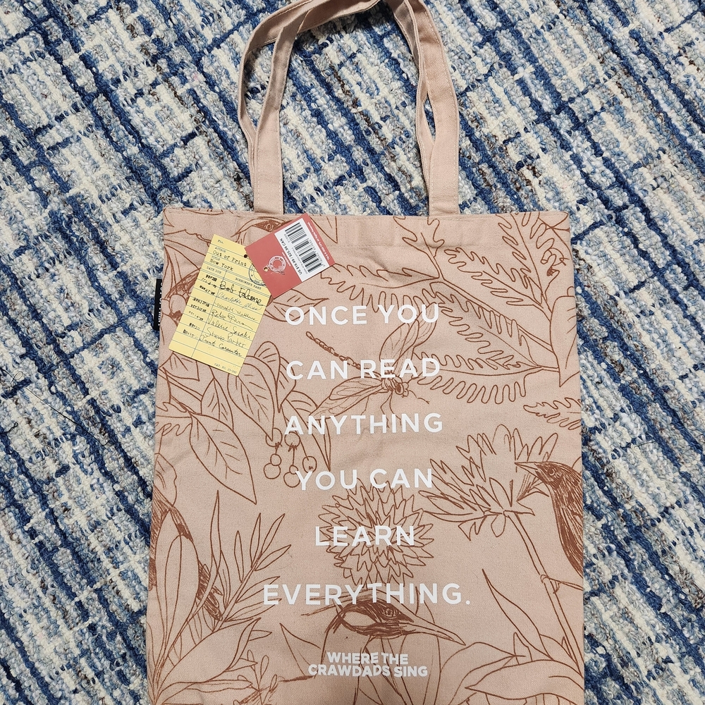 Out of Print - Where The Crawdads Sing , Tan Canvas Tote Bag NWT